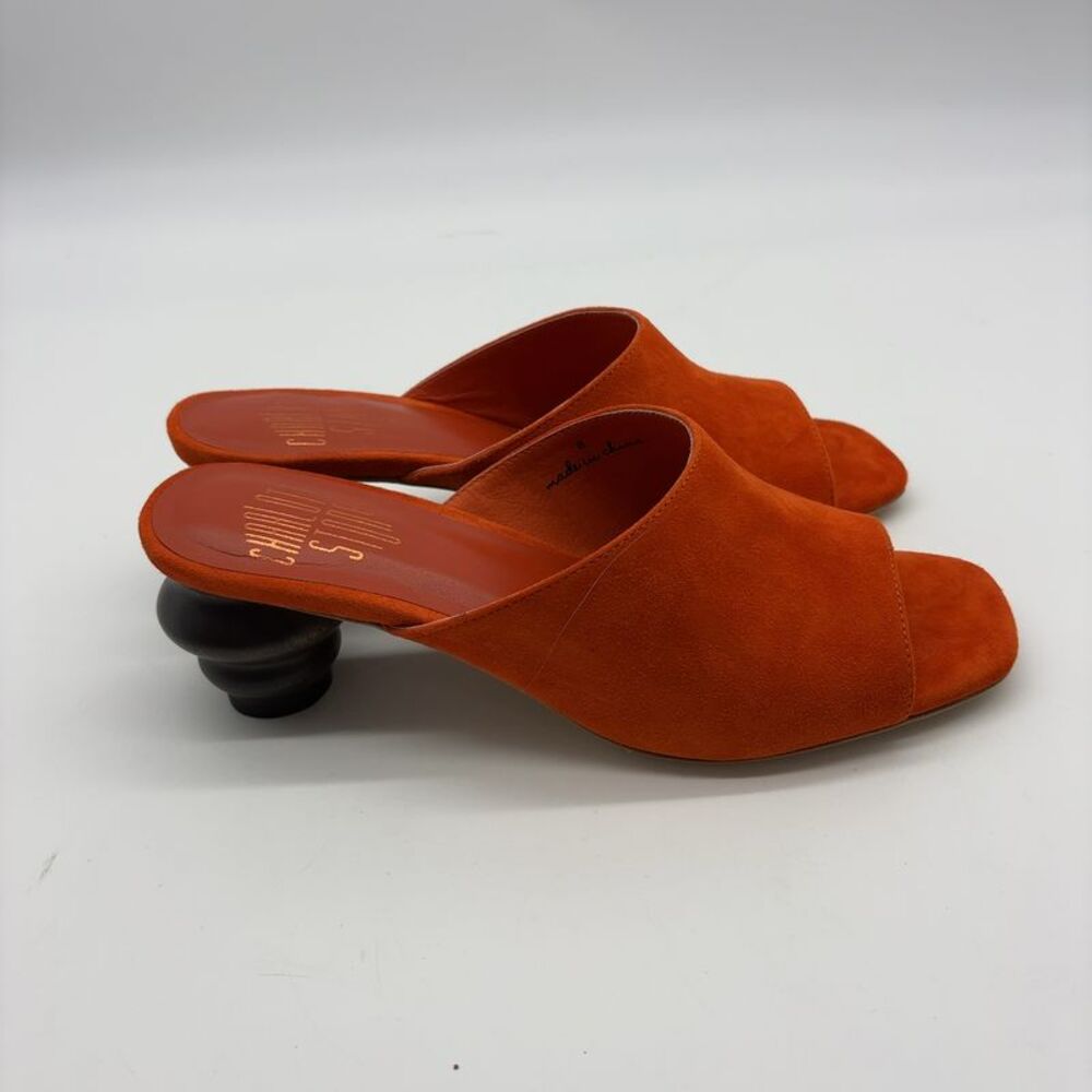 Charlotte Stone Charlotte Stone Durham Orange Suede Wooden Heel - Picture 5 of 7